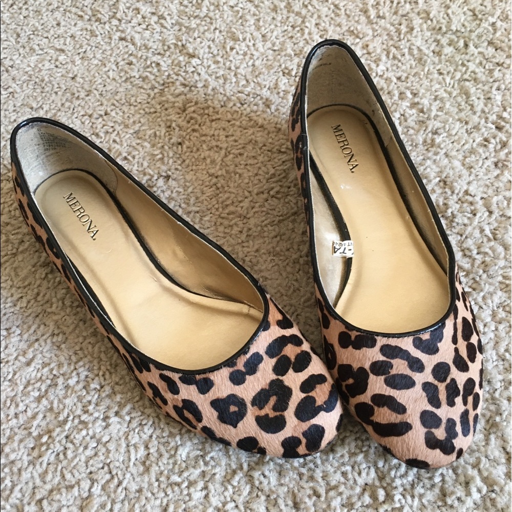 Merona Fur Leopard Print Flats 🐆